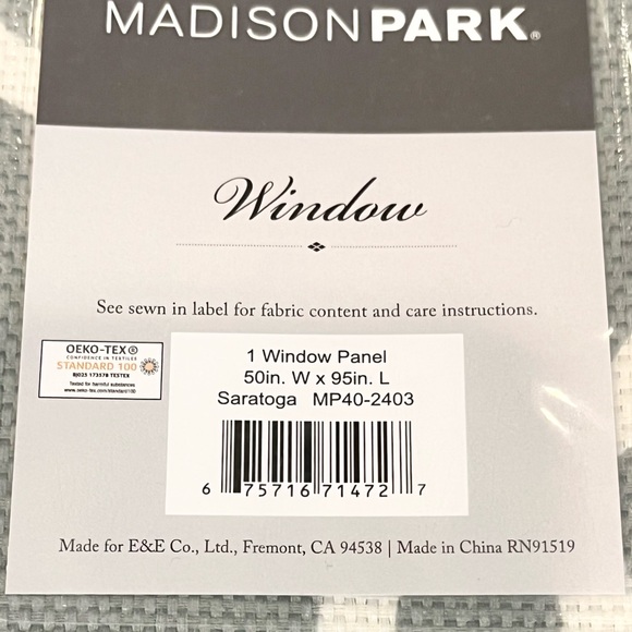 Madison Park Saratoga Print (2) window panels 50”Wx 95”L light filtering - Picture 3 of 5